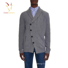 100% Cachemire 2016 hiver col châle hommes cardigan Pull